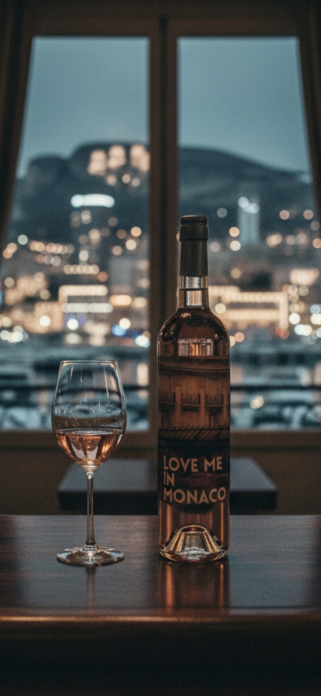 Monaco Wine Club - The best wine selection Port Hercules window view in the evening